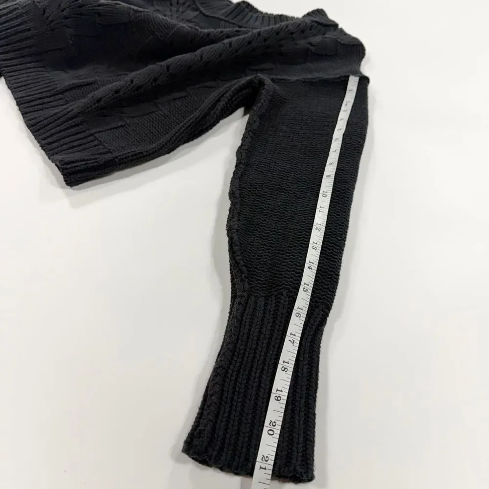 Free People Black Cable Knit Women's Sweater Medium